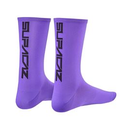 SUPACAZ SOCK NEON PURPLE BLACK SIZE L/XL