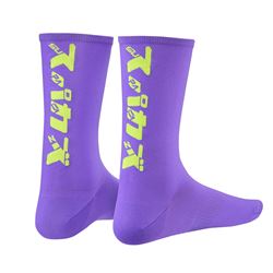 SUPACAZ SOCK KATAKANA NEON PURPLE NEON YELLOW SIZE L/XL