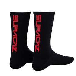 SUPACAZ SOCK STRAIGHT UP BLACK/RED SIZE S/M