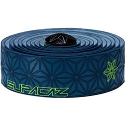 SUPACAZ HANDLEBAR TAPE NEON YELLOW PRINT on SLATE BLUE TAPE