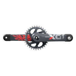 SRAM X01 EAGLE 12-SPEED DUB CRANKSET (LUNAR/RED) (BOOST) (170MM) (32T)