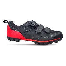 SHOE COMP MTB BLACK/ROCKETRED SIZE 44.5