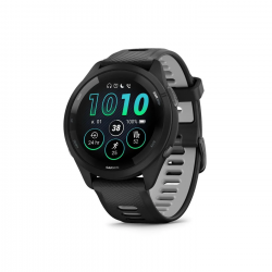 FORERUNNER 265  BLACK BEZEL AND CASE WITH BLACK/POWDER GRAY SILICONE BAND