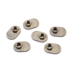 SPECIALIZED REPLACEMENT TI/ALLOY CLEAT T-NUTS (SILVER) (S-WORKS 6 & SUB6) (ONE SIZE) (6)