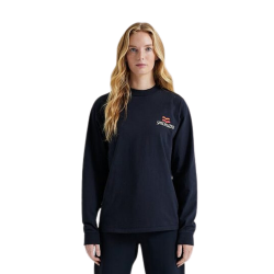 GRAPHIC RELAXED TEE LS BLK HRTG GRAPHIC L