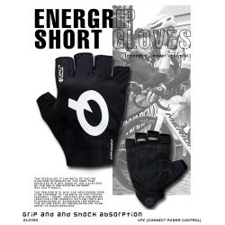 GLOVES ENERGRIP NEW CPC SHORT FINGERS BLK/WH M