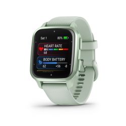 VENU SQ 2 METALLIC MINT ALUMINUM BEZEL WITH COOL MINT CASE AND SILICONE BAND
